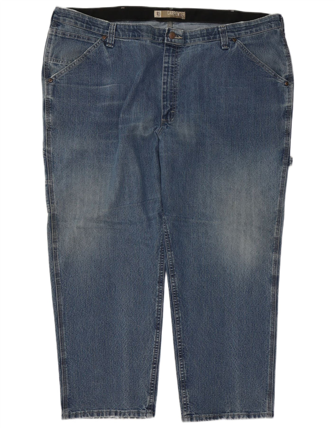 Lee Mens Carpenter Cargo Straight Jeans W48 L30 Blue Cotton
