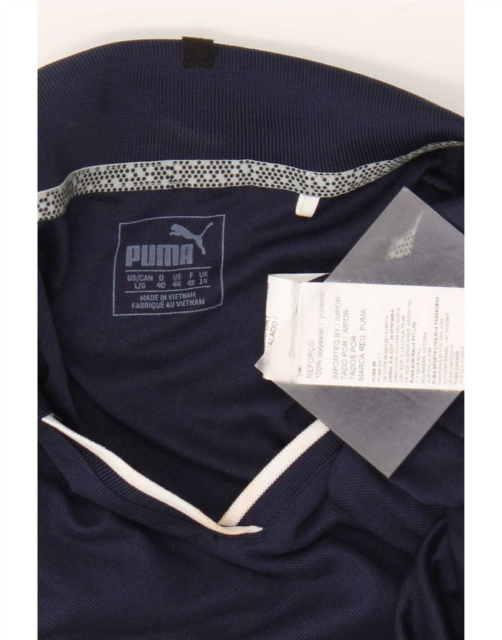 Puma Γυναικείο Πόλο Μπλουζάκι UK 14 Large Navy Blue Polyester