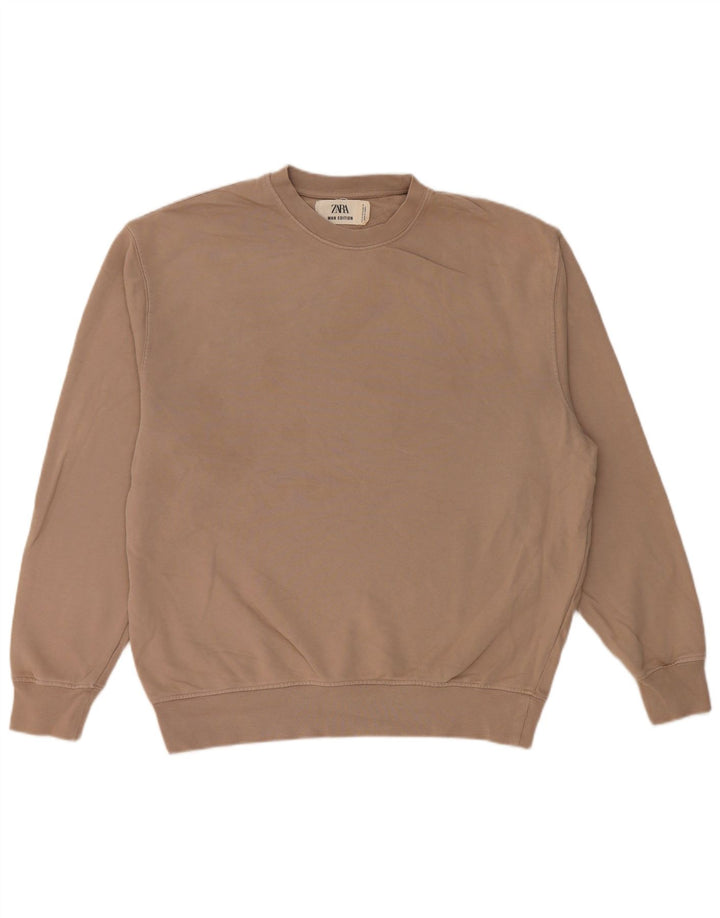 Ανδρικό φούτερ Zara Jumper Μεσαίο Μπεζ βαμβακερό