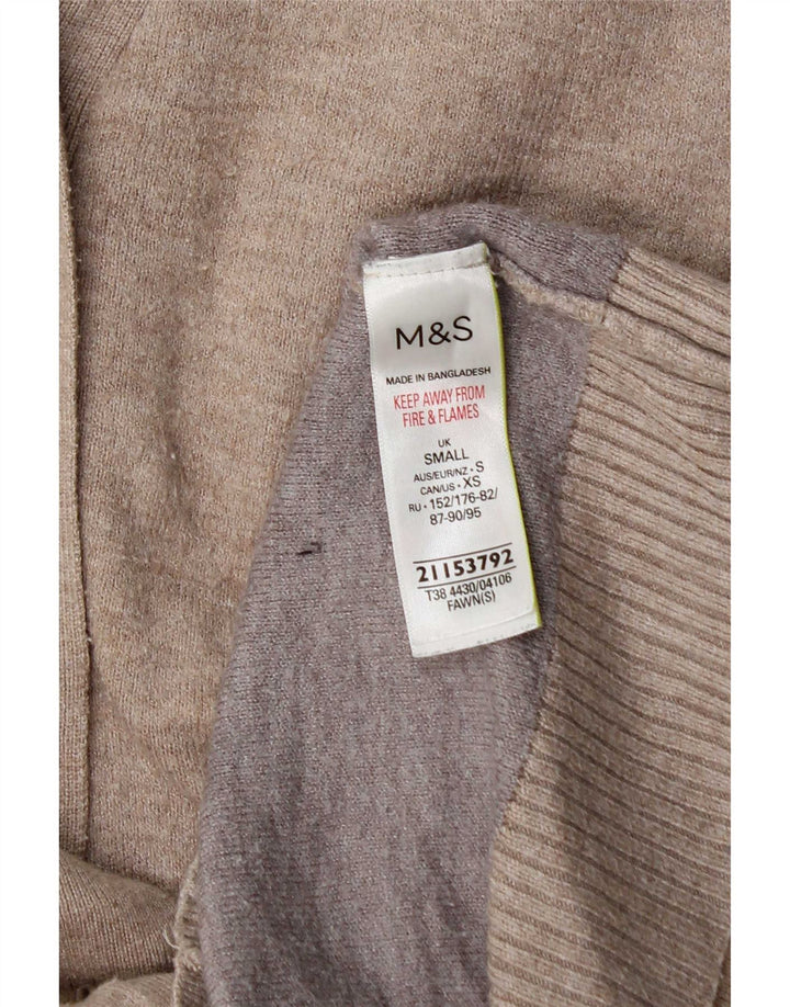 Marks & Spencer Γυναικεία ζακέτα υπερμεγέθη πουλόβερ UK 10 Small Beige Viscose