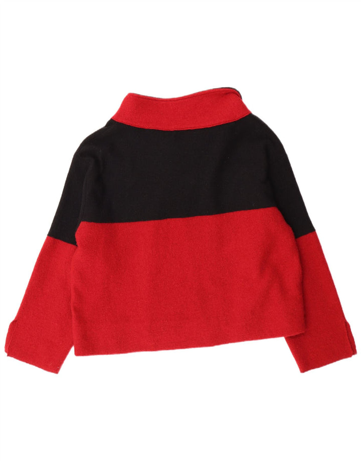 Γυναικείο πουλόβερ με σάλι λαιμό ZARA UK 14 Medium Red Colourblock