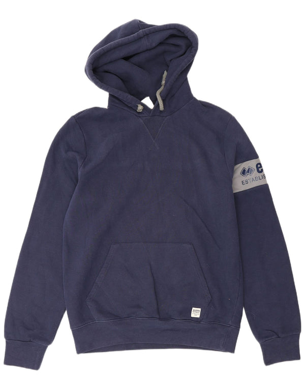 Errea Mens Graphic Hoodie Jumper XL Navy Blue Cotton