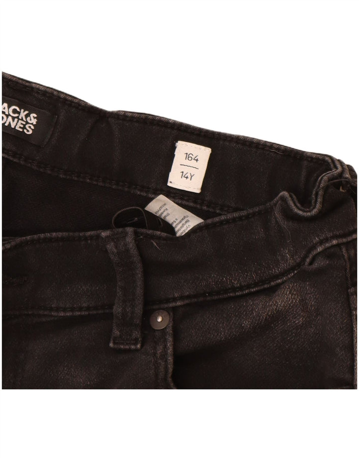 JACK & JONES Boys κανονικό τζιν σορτς 13-14 ετών W26 μαύρο βαμβακερό