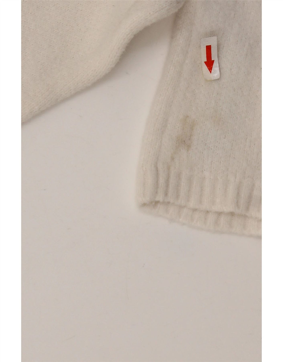 Zara Γυναικείο πουλόβερ με λαιμόκοψη Crop Crop UK 14 Medium White Nylon