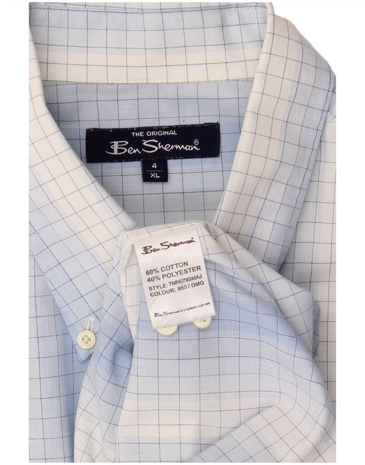 Ανδρικό κοντομάνικο πουκάμισο Ben Sherman 4XL Blue Gingham Cotton