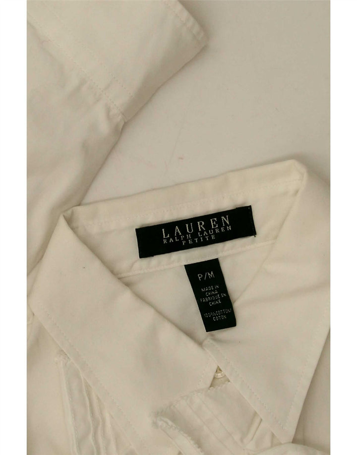 Ralph Lauren Γυναικείο Petite μακρυμάνικο πουκάμισο UK 14 Medium White
