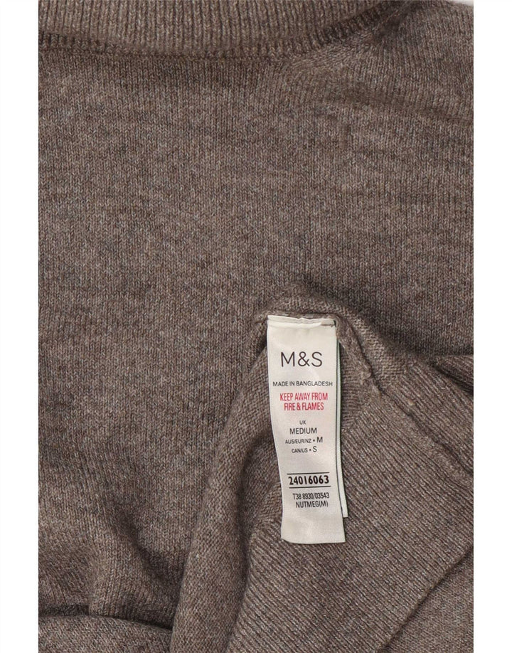 Marks & Spencer Γυναικείο πουλόβερ με ρολό λαιμόκοψη UK 14 μεσαίο γκρι πολυεστέρας