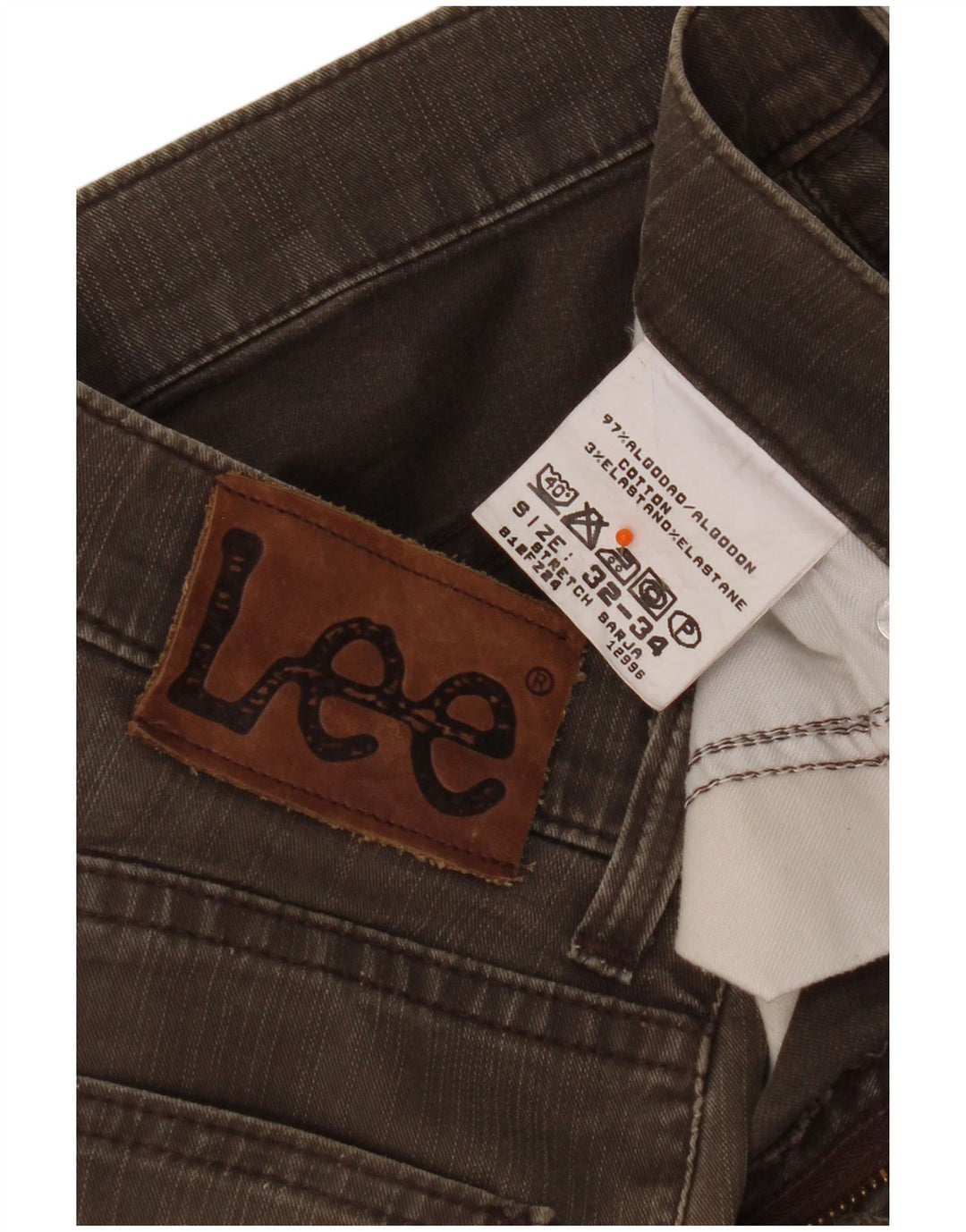 Lee Mens Straight Jeans W32 L29 Καφέ Βαμβακερό