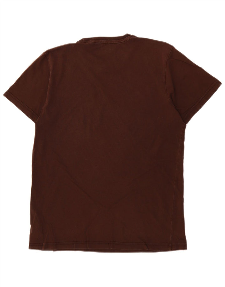 ALPHA INDUSTRIES Mens Graphic T-Shirt Top Small Brown Cotton