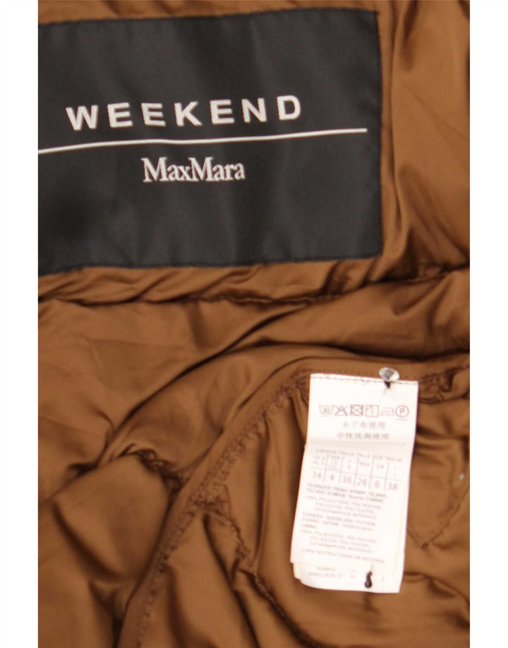 Max Mara Γυναικείο Σαββατοκύριακο μεγάλου μεγέθους μπουφάν UK 6 XS καφέ πολυεστέρας