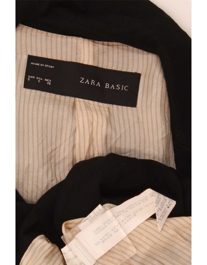 Zara Γυναικείο σακάκι 1 κουμπιού Blazer UK 10 Small Black Acetate