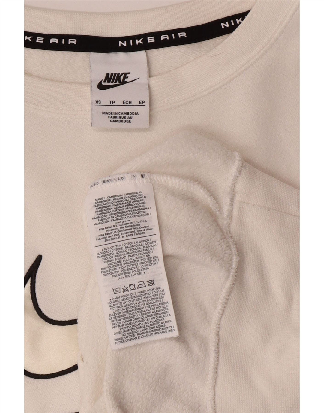 Ανδρικό γραφικό φούτερ NIKE με χαλαρή εφαρμογή Jumper XS Λευκό βαμβακερό