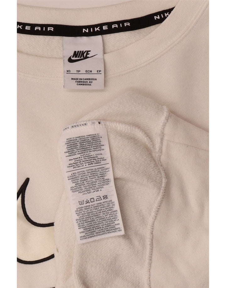 Ανδρικό γραφικό φούτερ NIKE με χαλαρή εφαρμογή Jumper XS Λευκό βαμβακερό