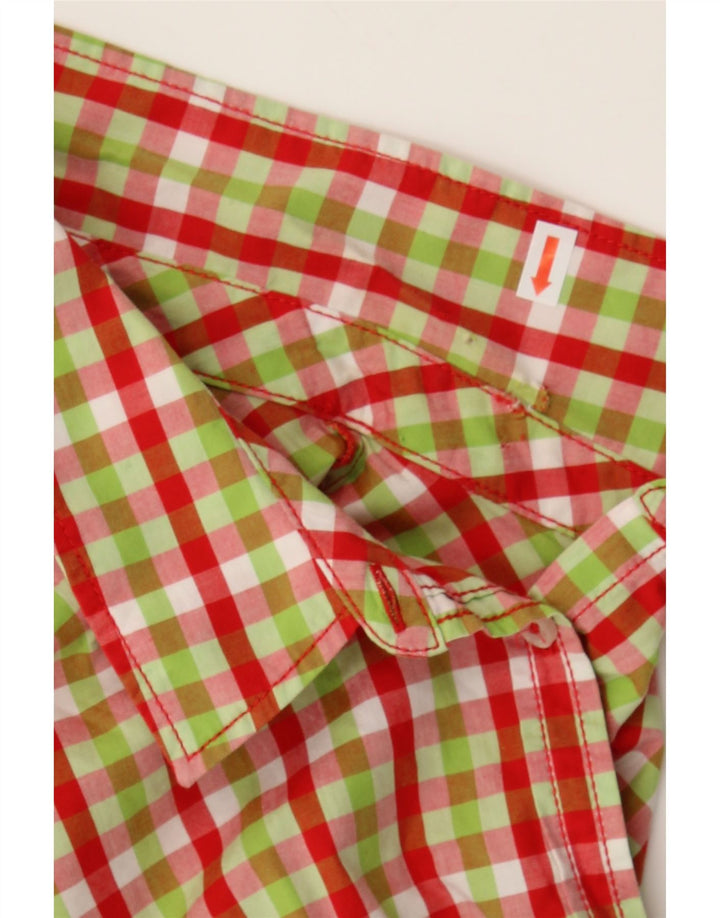 JACK WOLFSKIN Womens Short Sleeve Shirt UK 16 Large Multicoloured Gingham Vintage Jack Wolfskin and Second-Hand Jack Wolfskin from Messina Hembry 