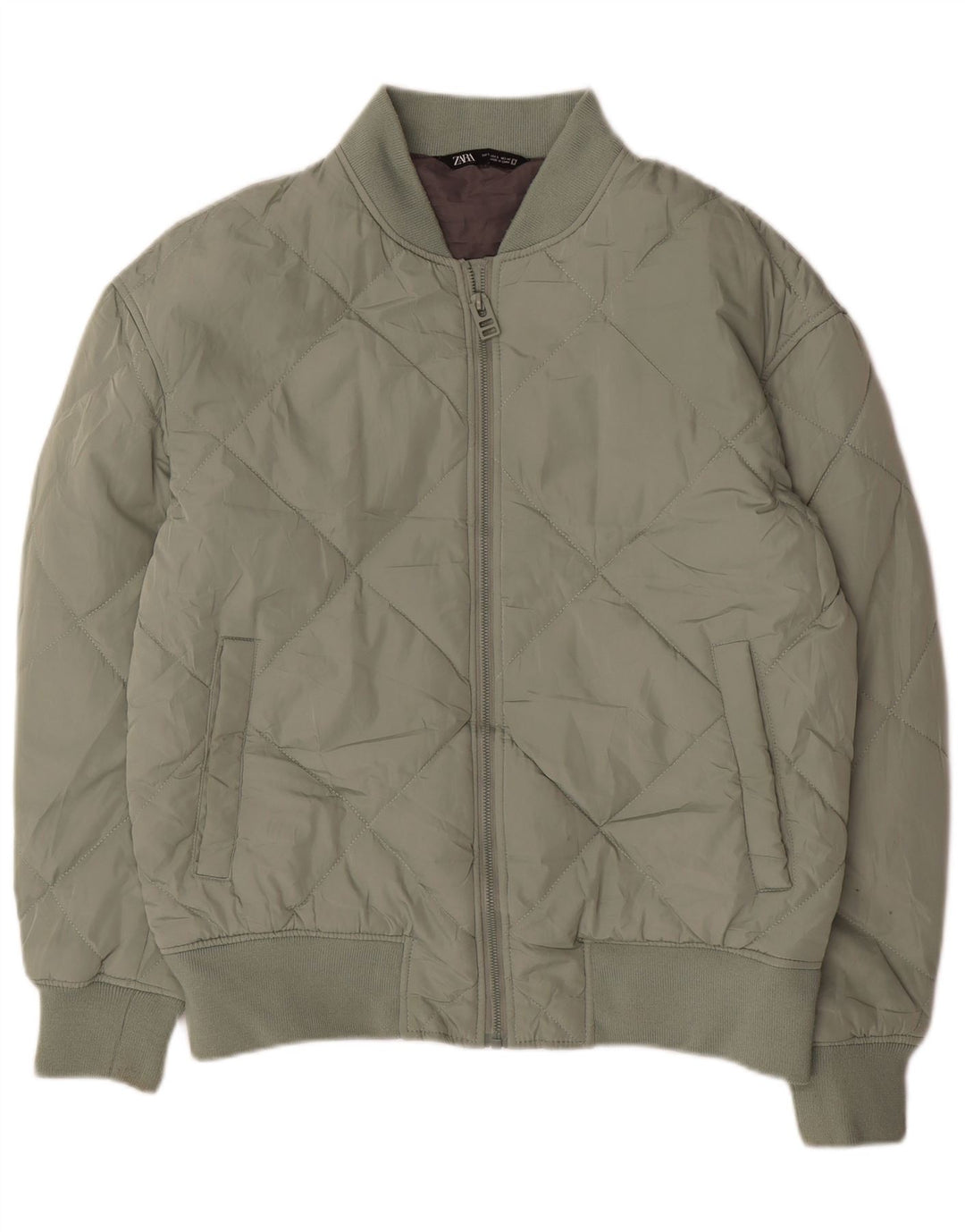 Zara Ανδρικό μπουφάν UK 40 Large Green Polyester