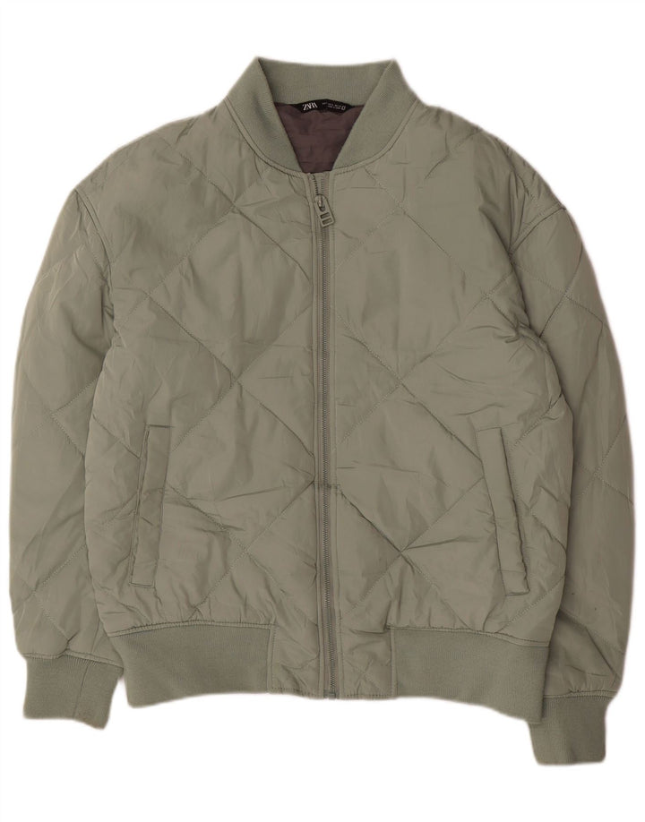 Zara Ανδρικό μπουφάν UK 40 Large Green Polyester