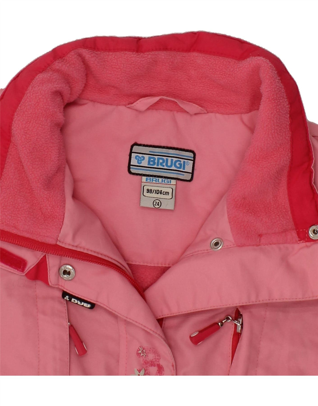 BRUGI Girls Windbreaker Jacket 3-4 Years Pink Colourblock Polyamide Vintage Brugi and Second-Hand Brugi from Messina Hembry 