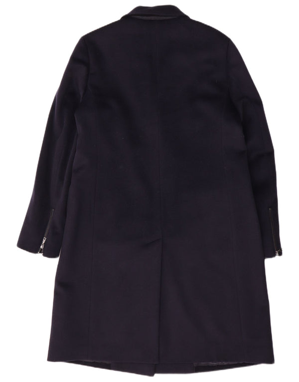 Jaeger Γυναικείο παλτό με διπλό στήθος UK 10 Small Navy Blue Wool