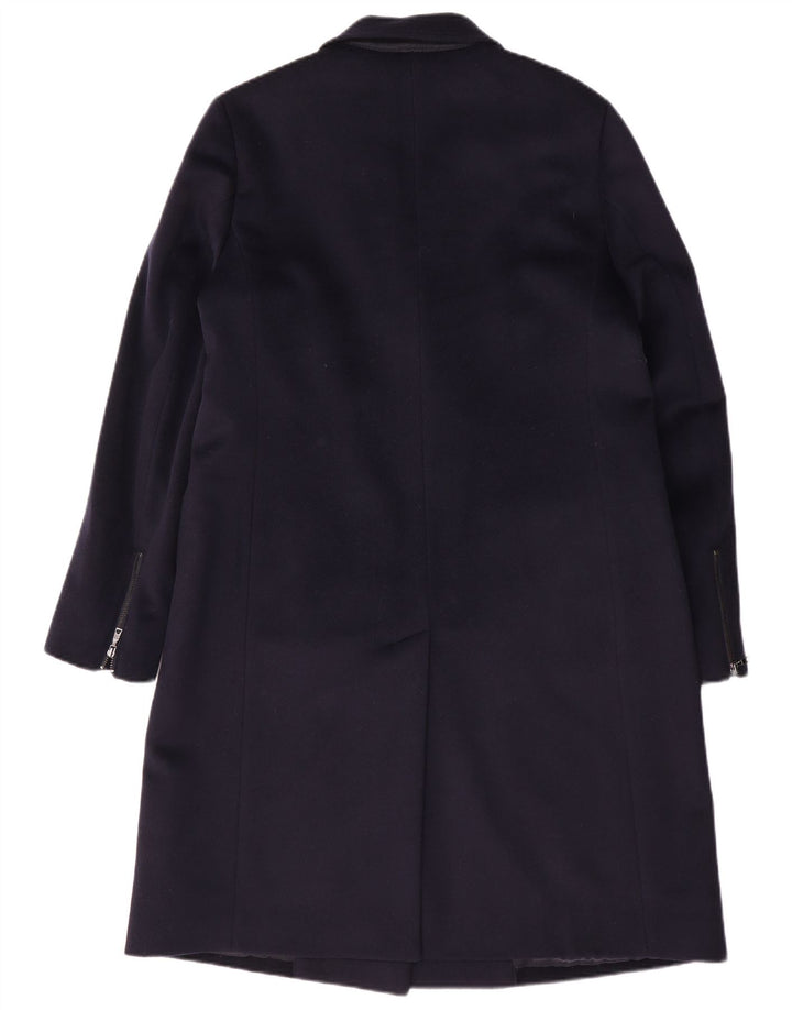 Jaeger Γυναικείο παλτό με διπλό στήθος UK 10 Small Navy Blue Wool