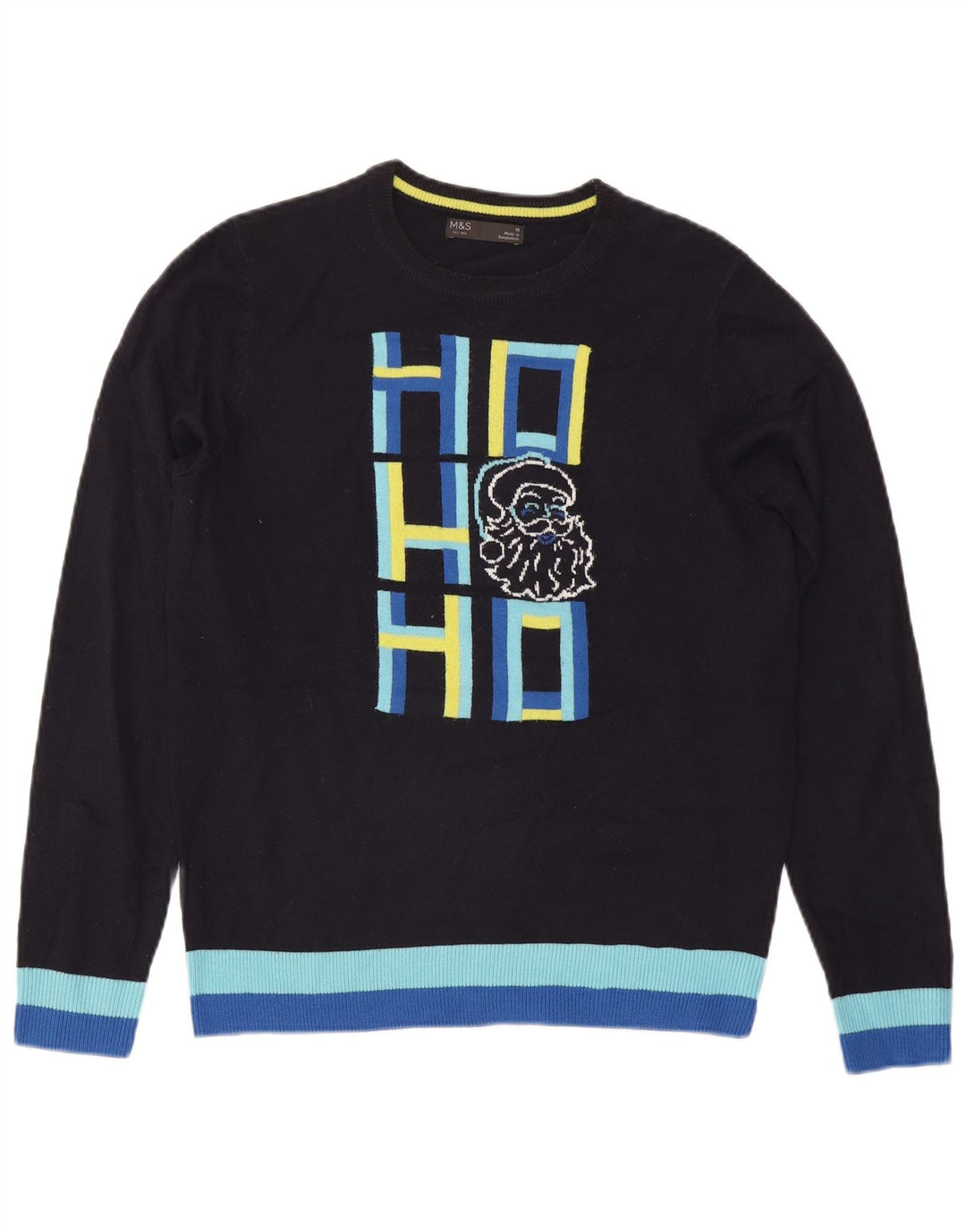 Marks & Spencer Γυναικείο πουλόβερ με λαιμόκοψη UK 14 Medium Navy Blue
