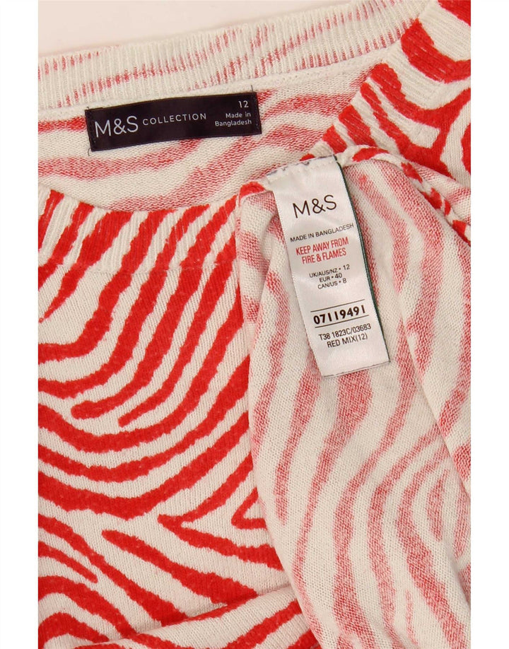 Marks & Spencer Γυναικείο πουλόβερ με λαιμόκοψη UK 12 Medium Red