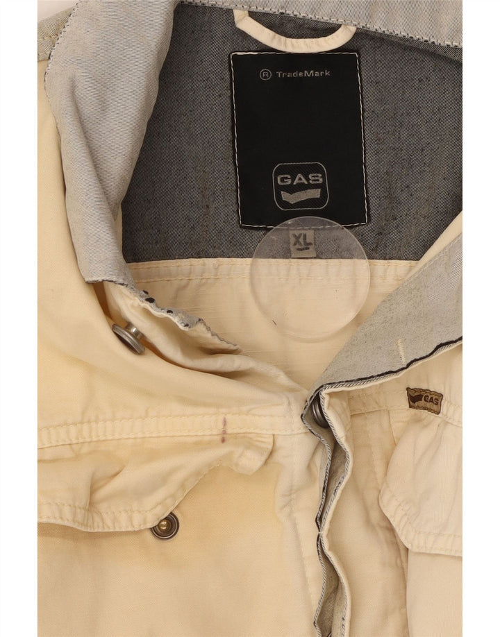 GAS Γυναικείο Τζιν Μπουφάν UK 18 XL Off White Colourblock