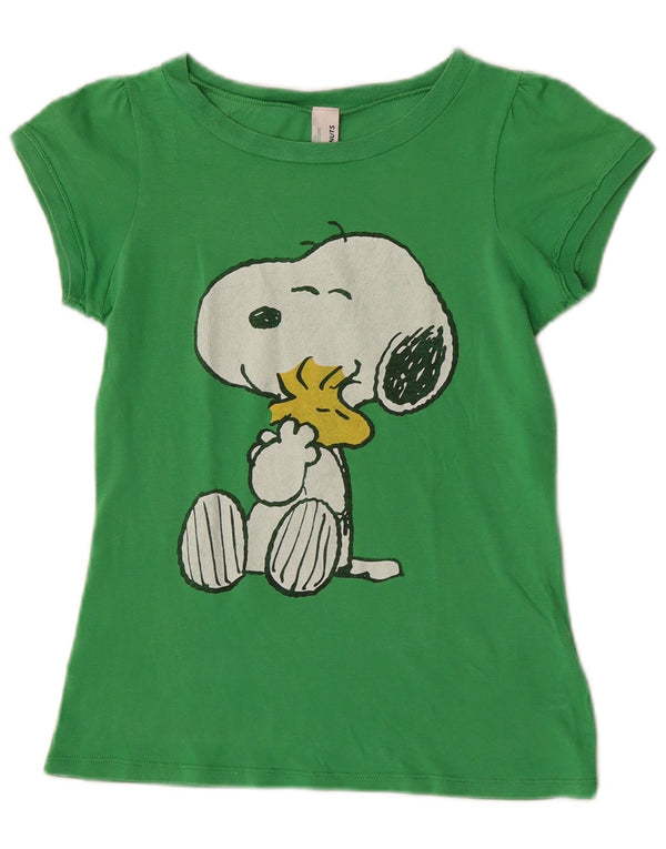 Μπλουζάκι Benetton Girls Peanuts Graphic T-shirt 10-11 ετών XL Πράσινο βαμβακερό