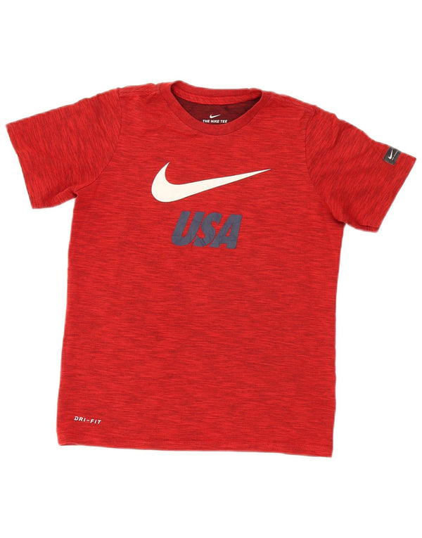 Μπλουζάκι με γραφικά Nike Boys Dri Fit 10-11 ετών με μεσαία κόκκινη φλύκταινα