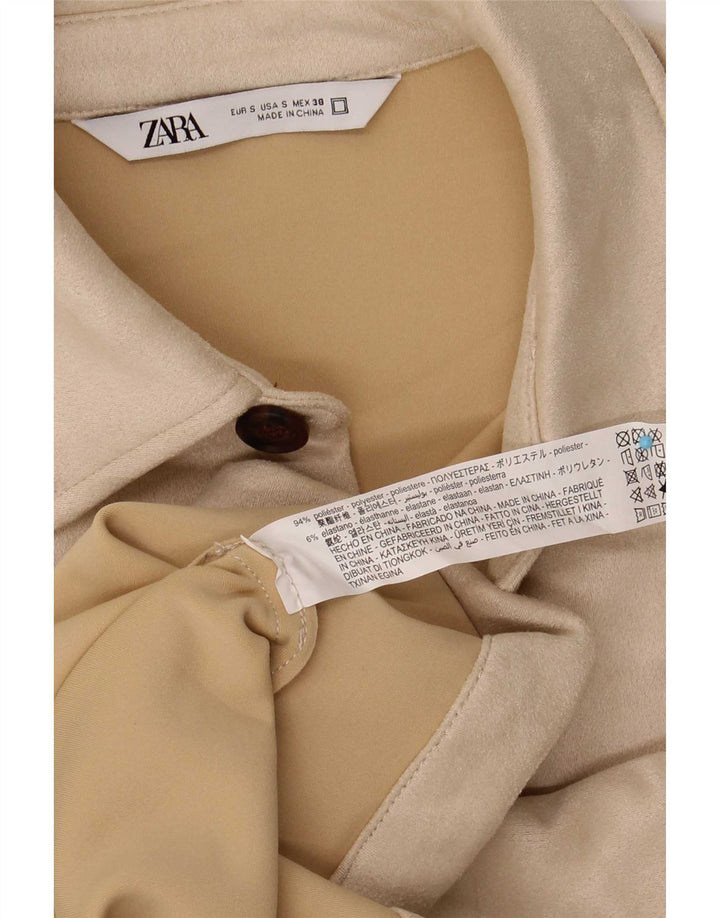 Zara Ανδρικό Bomber Jacket UK 36 Small Off White Polyester