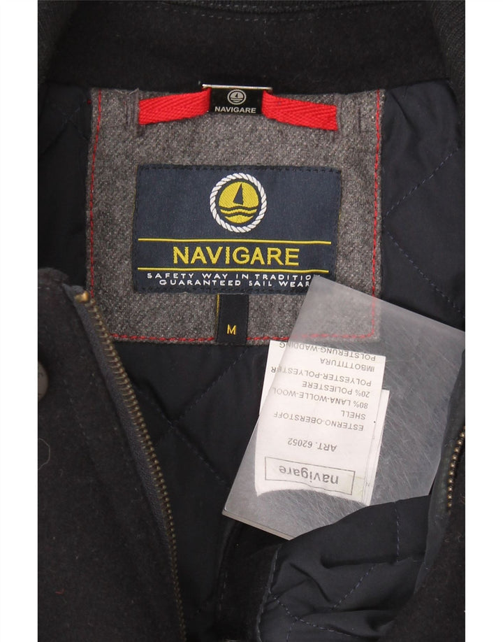 NAVIGARE Ανδρικό Πανωφόρι UK 38 Medium Black Wool