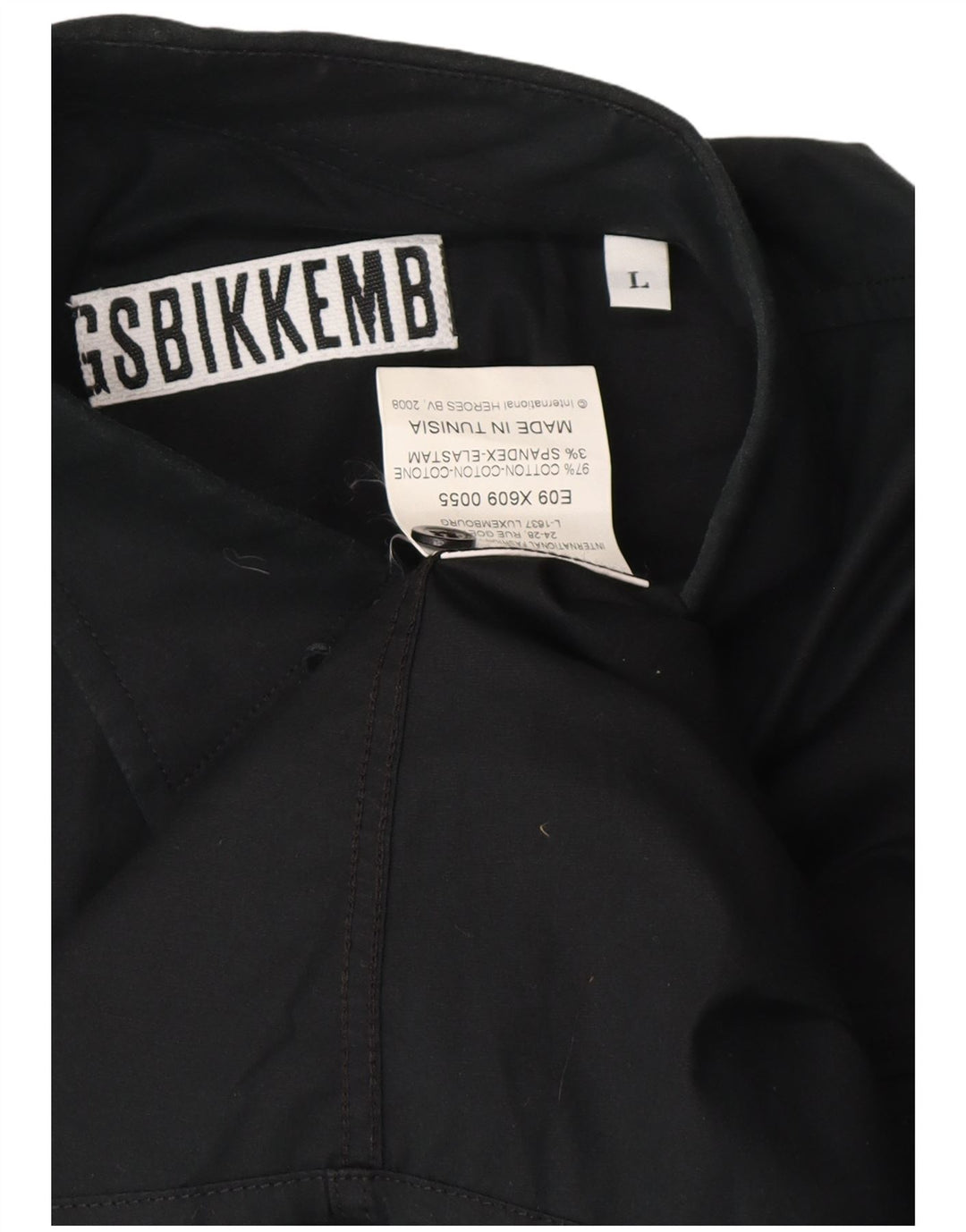 BIKKEMBERGS Ανδρικό γραφικό πουκάμισο μεγάλο μαύρο βαμβακερό