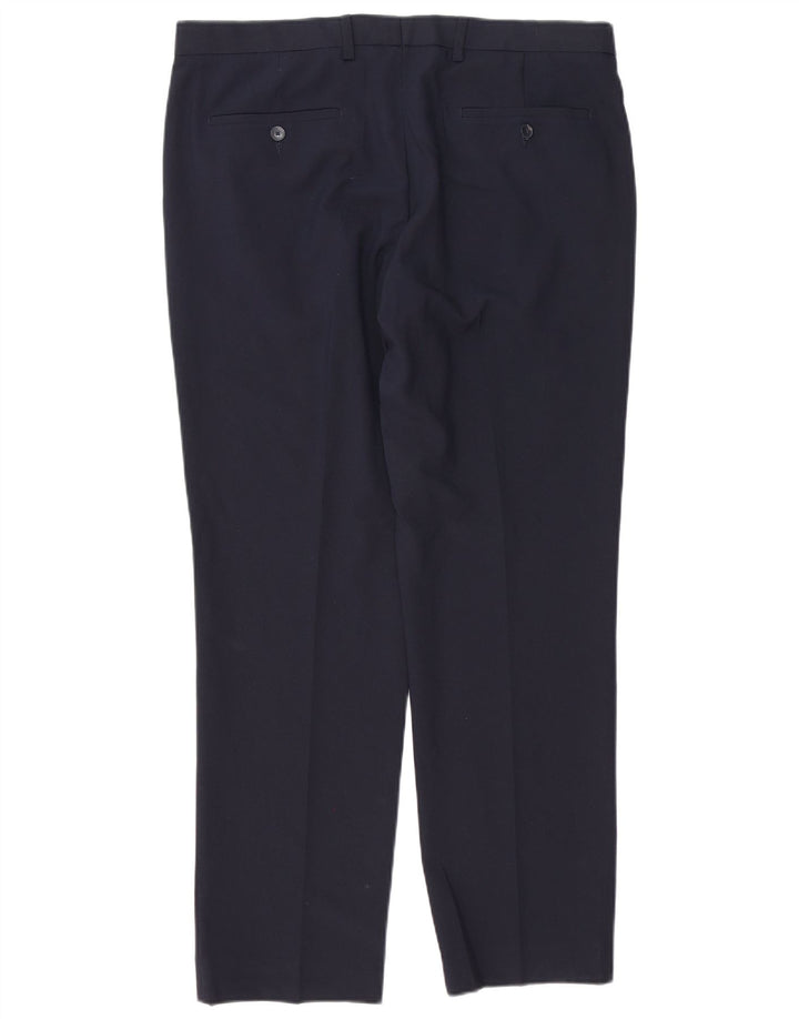 Marks & Spencer Ανδρικό παντελόνι Chino με κανονική εφαρμογή W36 L31 Navy Blue Polyester