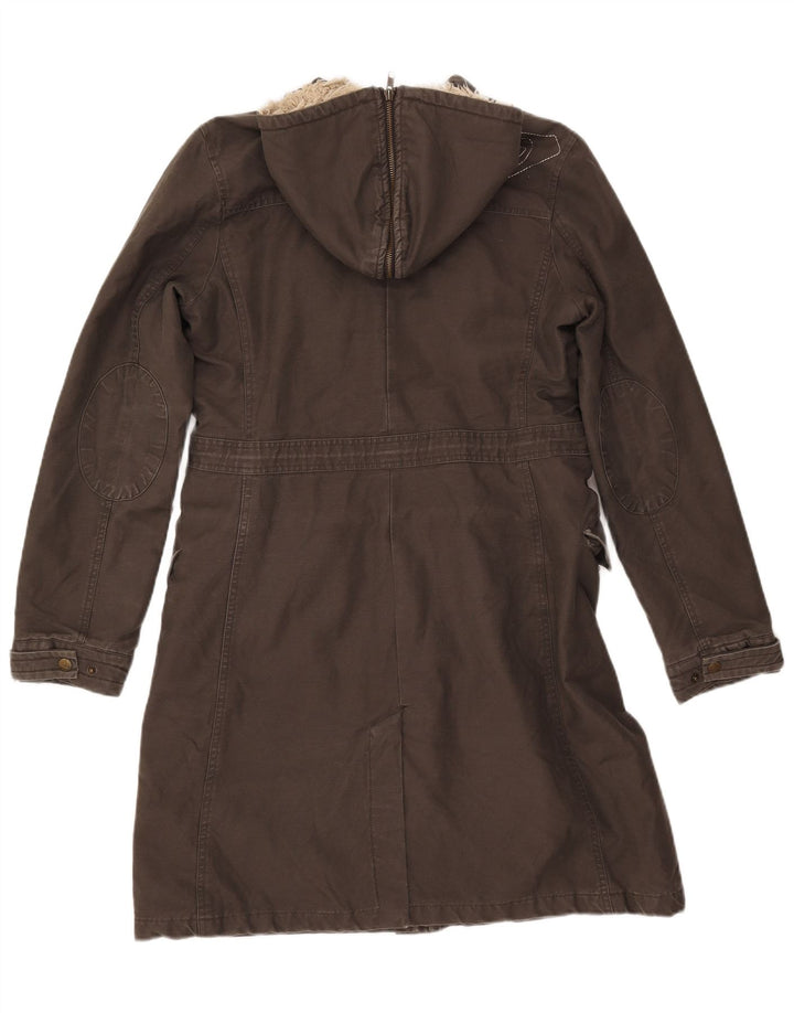 Γυναικείο μπουφάν ROXY με κουκούλα Sherpa Parka UK 14 μεσαίο βαμβακερό γκρι