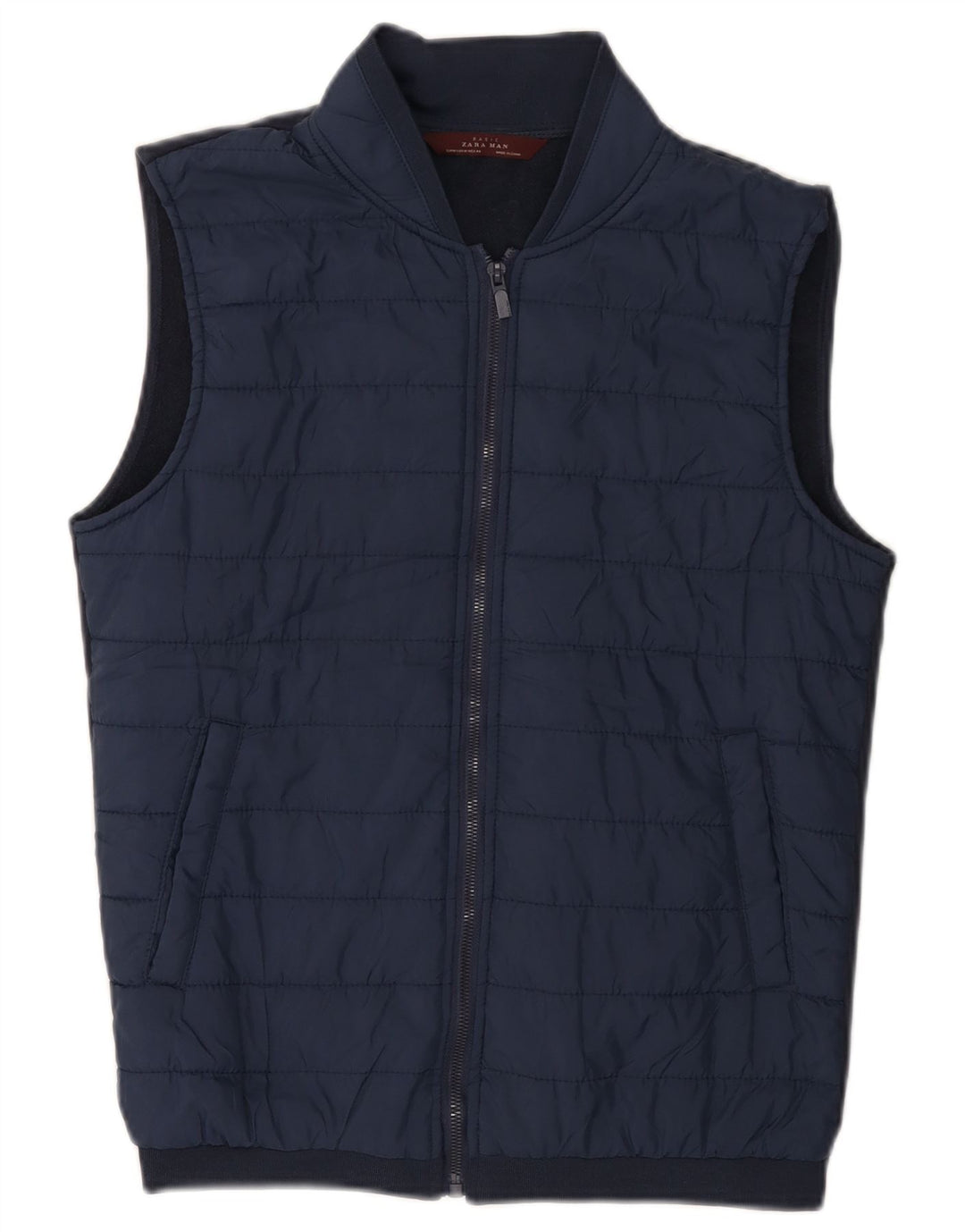 ZARA Ανδρικό padded Gilet UK 38 Medium Navy Blue