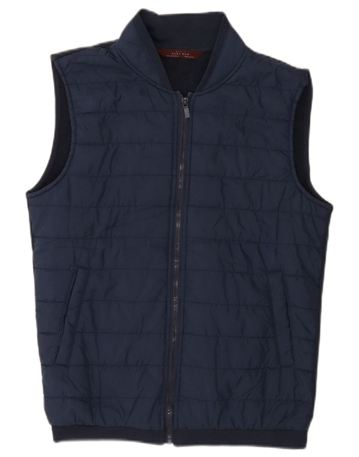 ZARA Ανδρικό padded Gilet UK 38 Medium Navy Blue