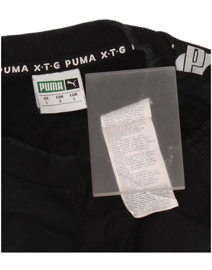 Ανδρικό γραφικό φούτερ Puma Jumper σε μεγάλο μαύρο χρώμα, βαμβακερό