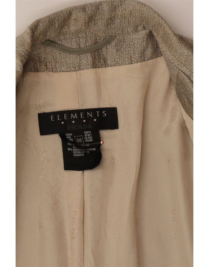 ESCADA Γυναικεία Στοιχεία Longline 1 Κουμπί Μπουφάν μπλέιζερ EU 36 Small Gold