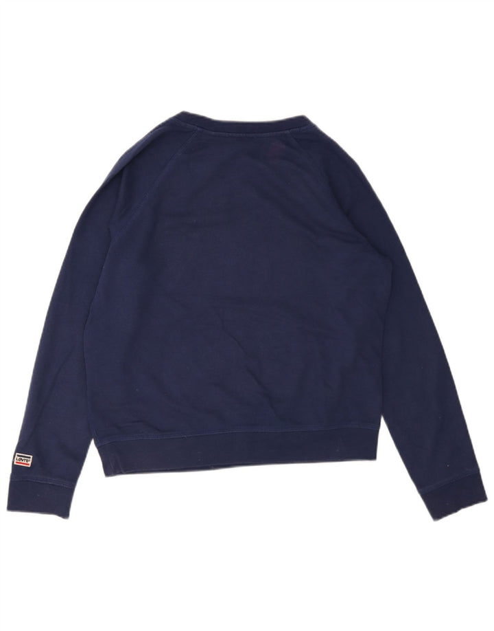Γυναικείο γραφικό φούτερ Levi's Jumper UK 14 Medium Navy Blue Cotton