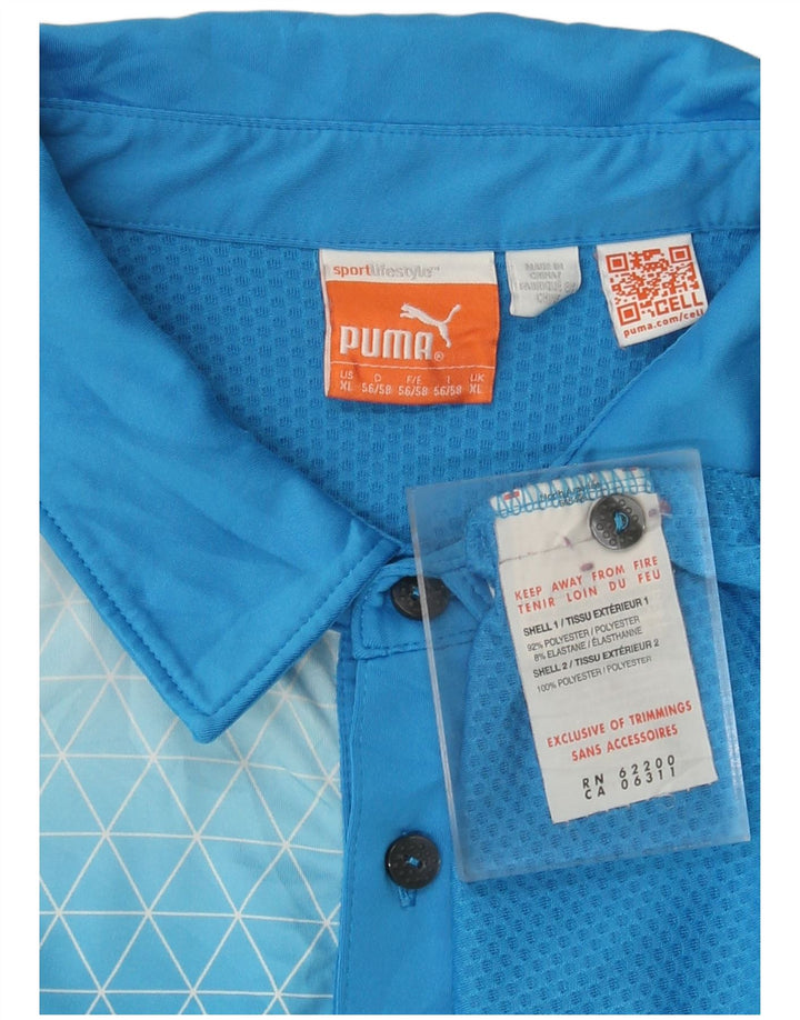 Ανδρικό πουκάμισο πόλο PUMA XL μπλε χρώματος πολυεστέρας