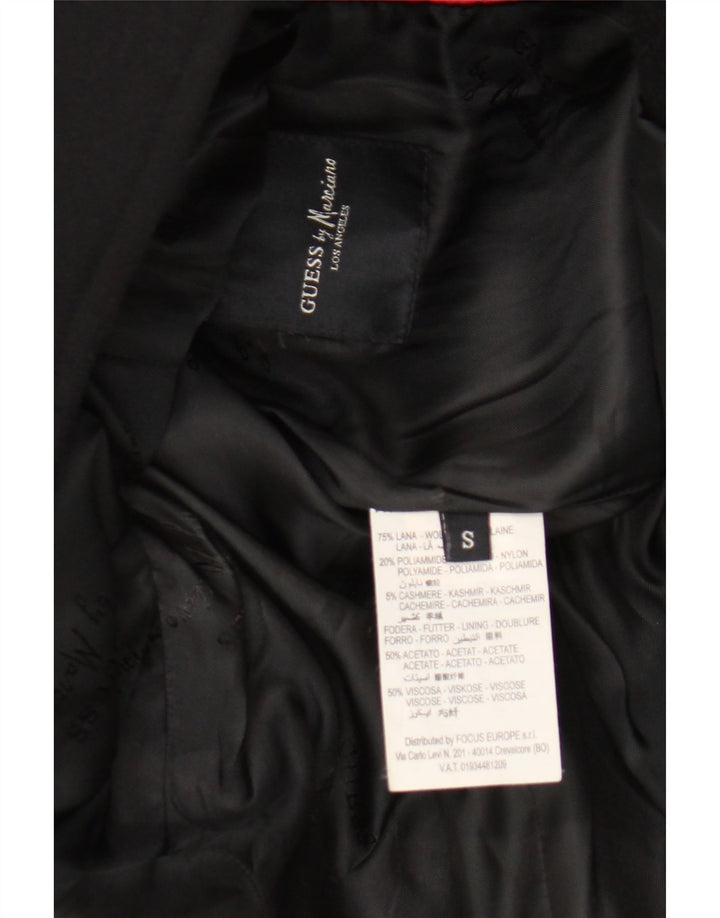 Ανδρικό πανωφόρι Guess By Marciano UK 36 Small Black Wool