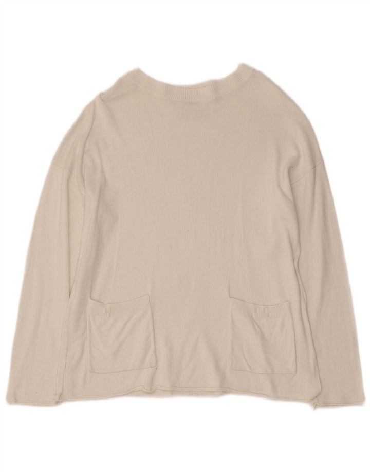 ZARA Girls Boat Neck Jumper πουλόβερ 8-9 ετών Λευκό