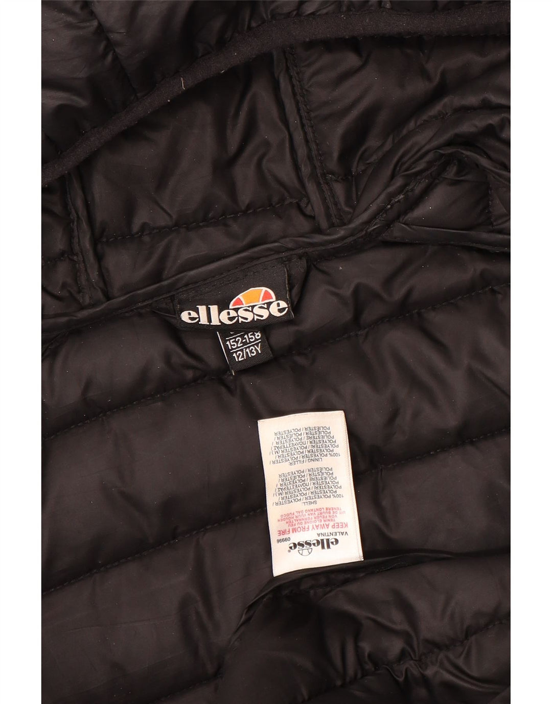 Μπουφάν Ellesse Boys Hooded Podded Jacket 12-13 Years Black Polyester