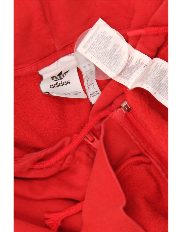 Ανδρικό πουλόβερ με κουκούλα με φερμουάρ Adidas μεγάλο κόκκινο βαμβακερό