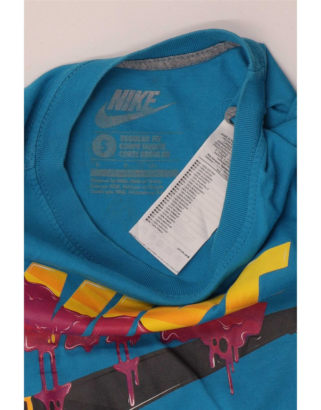 Ανδρικό μπλουζάκι Nike με κανονική εφαρμογή, γραφικό μπλουζάκι, μικρό μπλε βαμβακερό