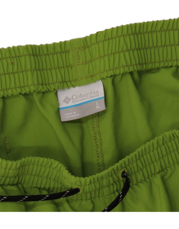 COLUMBIA Mens Swimming Shorts Large  Green Polyester Vintage Columbia and Second-Hand Columbia from Messina Hembry 