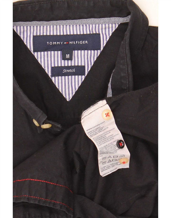 Ανδρικό Stretch πουκάμισο Tommy Hilfiger, μεσαίο μαύρο βαμβακερό