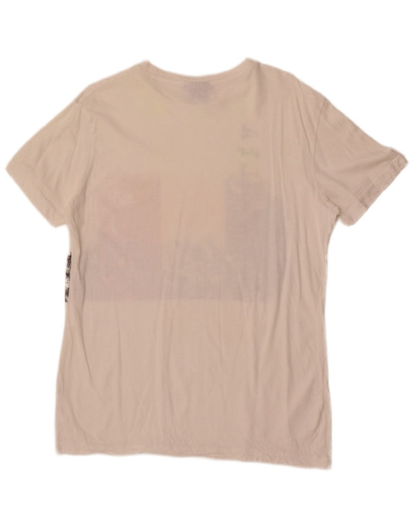 Lotto Mens Italia Graphic T-Shirt Top μεγάλο λευκό βαμβακερό