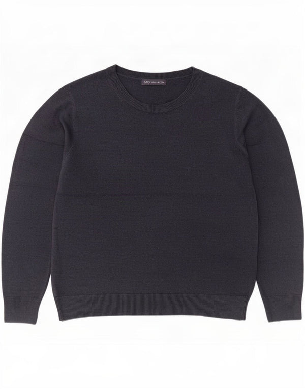 Marks & Spencer Γυναικείο πουλόβερ με λαιμόκαυστο UK 16 Large Navy Blue