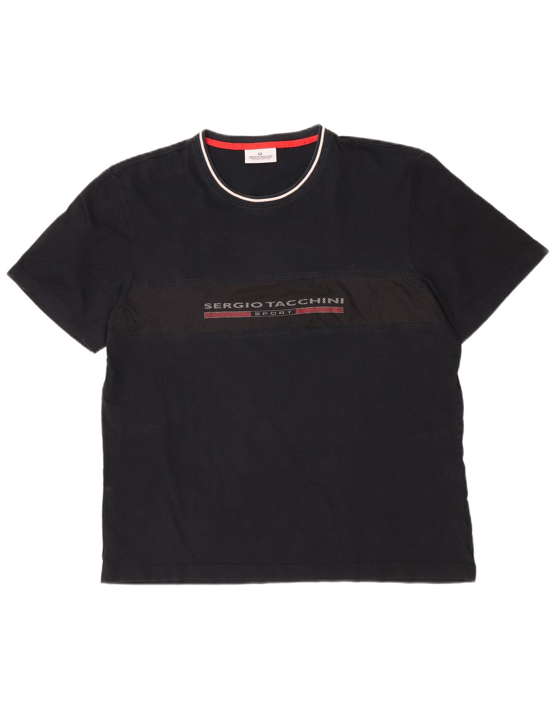 Sergio Tacchini Ανδρικό γραφικό T-Shirt Top 2XL Μαύρο
