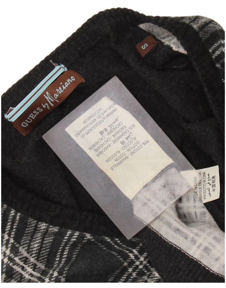 GUESS BY MARCIANO Γυναικείο πουλόβερ με λαιμόκοψη με V λαιμόκοψη UK 10 Small Black Check